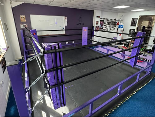 Fold-out boxing rings by NGB Boxing Rossendale, Lancashire